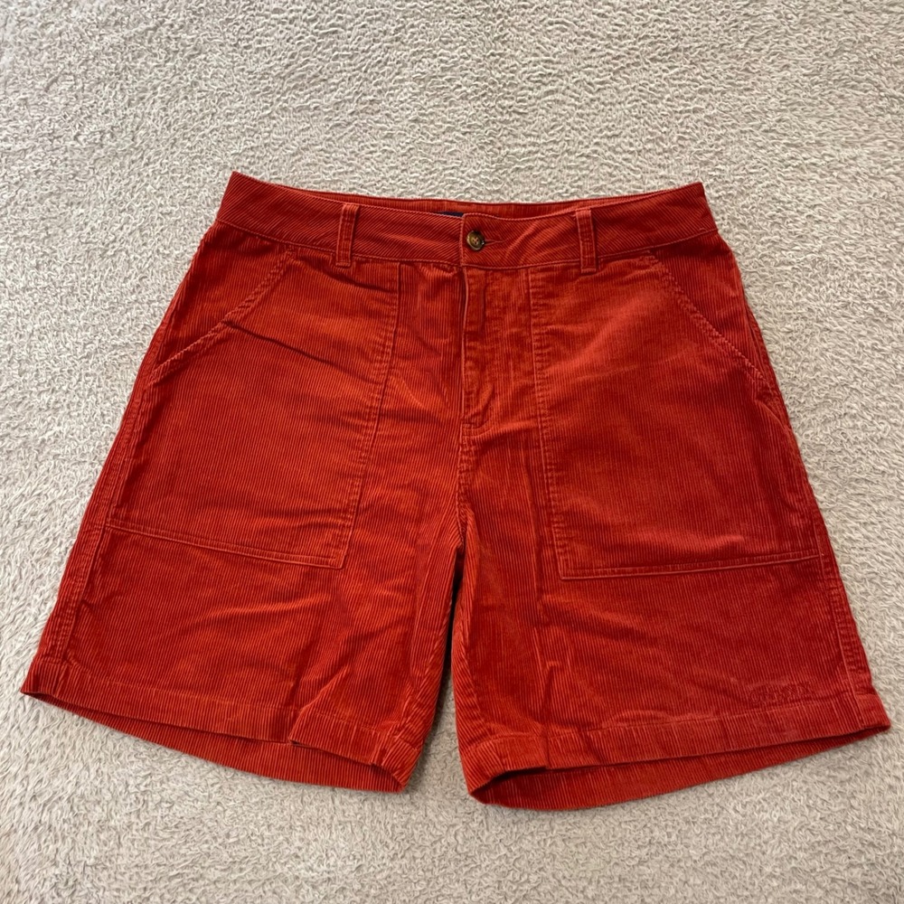 Only NY Corduroy Painter Shorts Mens 34 Red Cotton Utility 7" Inseam